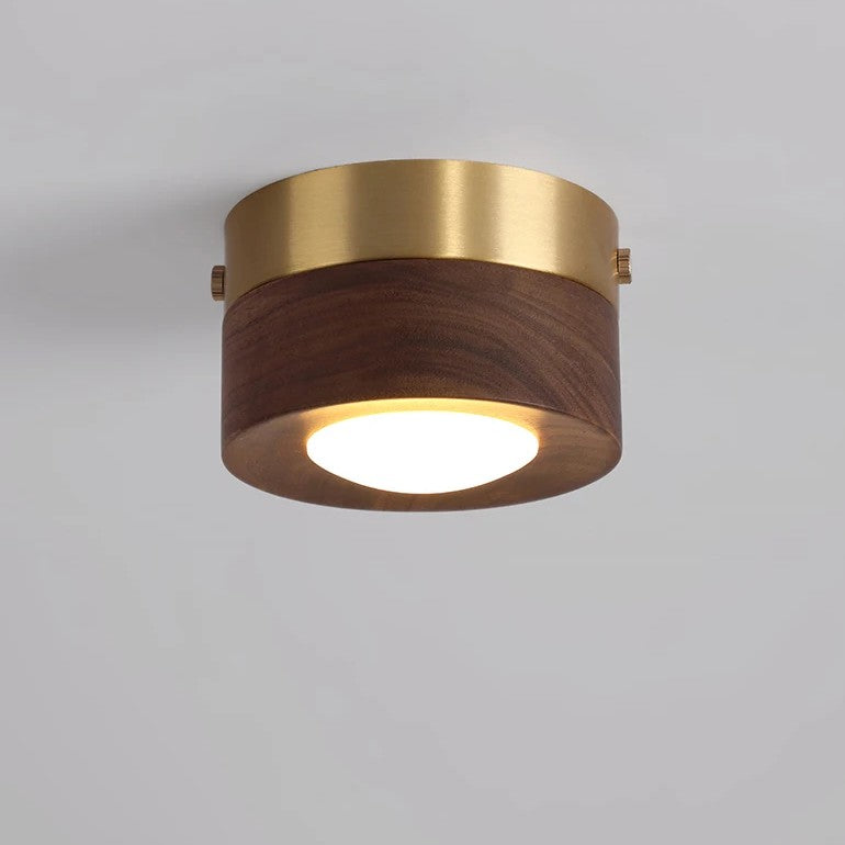 Spot LED bois massif | Éclairage plafond raffiné et naturel B / Noyer foncé