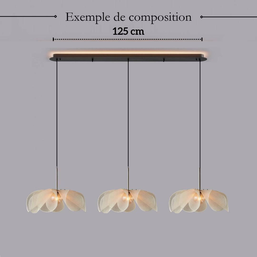 Suspension fleur en tissu au style Japandi