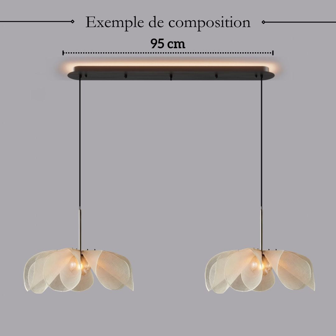 Suspension fleur en tissu sur mesure et personnalisable