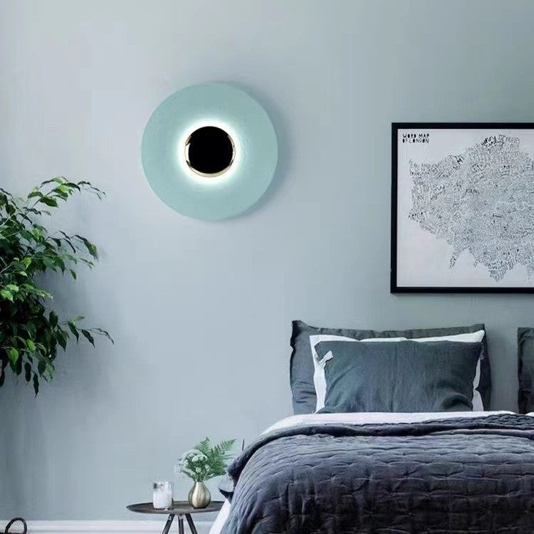 Applique murale circulaire éclipse| Luminaire mural multicolore au style artistique et sculptural