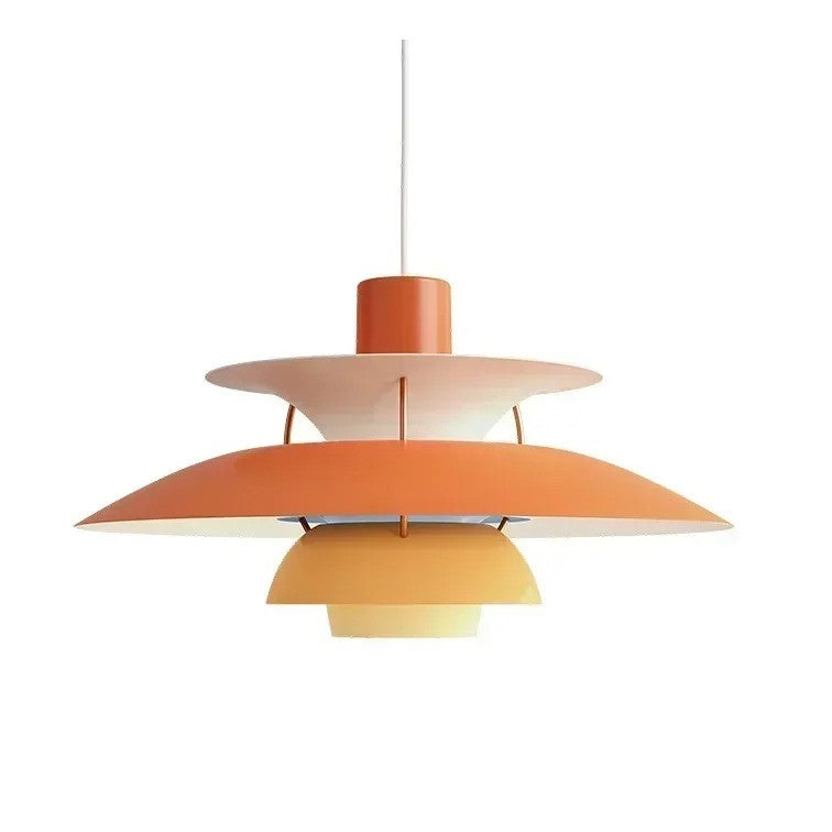 Suspension design soucoupes multicolores | Pop & Rétro chic 30cm / Orange