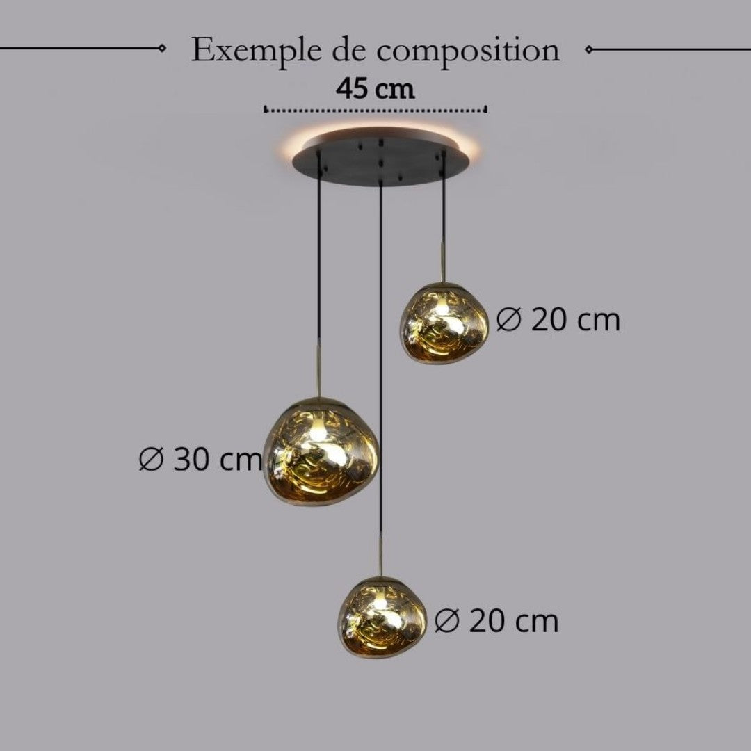 Suspension en verre soufflé style boule de lave | Création modulable