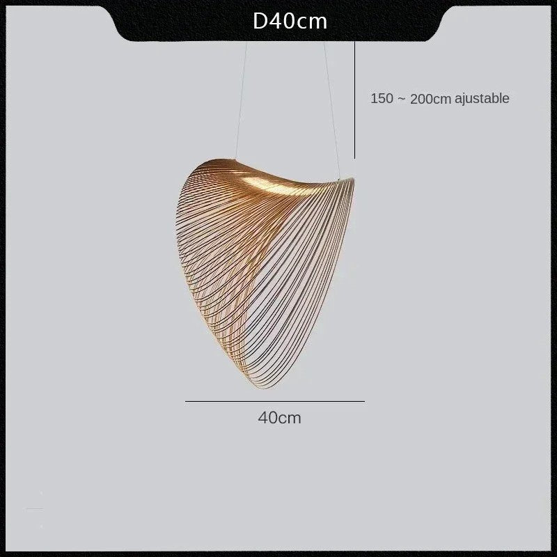 Suspension voile sculpturale en bois 40 cm / Blanc chaud