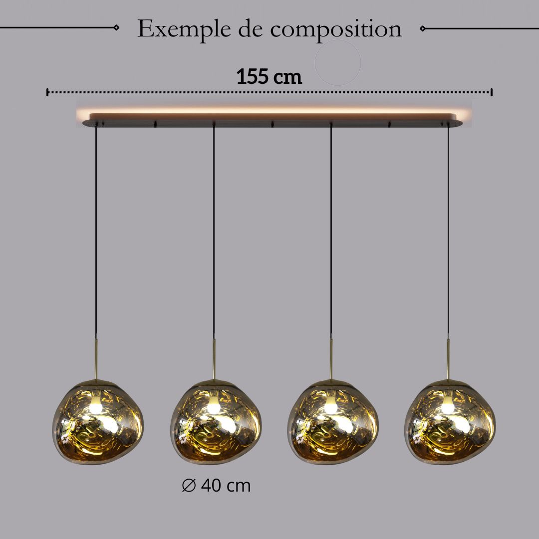 Suspension en verre soufflé style boule de lave | Création modulable