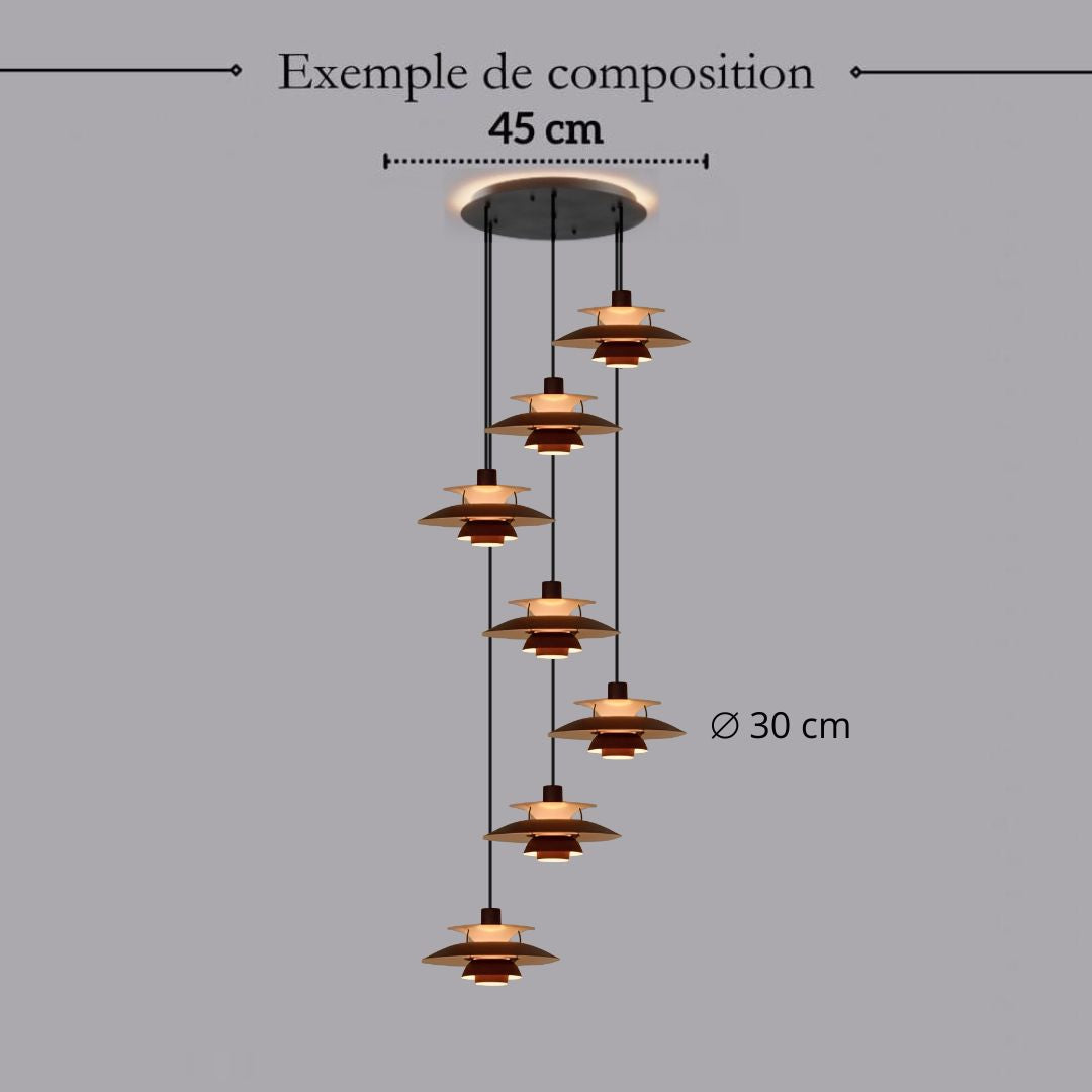 Suspension design soucoupes multicolores | Pop & Rétro chic