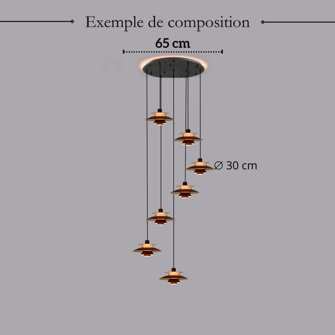 Suspension design soucoupes multicolores | Pop & Rétro chic