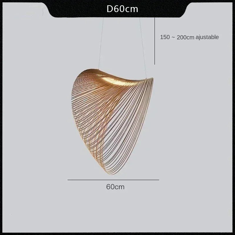Suspension voile sculpturale en bois 60 cm / Blanc chaud