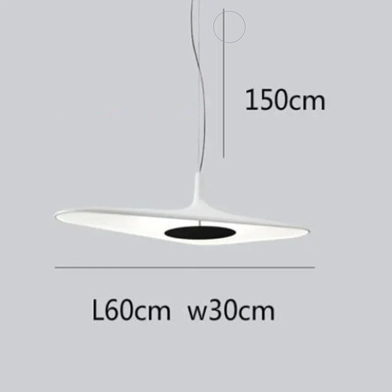 Suspension noire ou blanche au design avant gardiste Blanc | 60 cm / Blanc froid