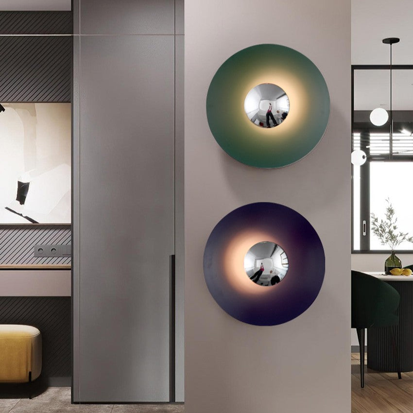 Applique murale circulaire éclipse| Luminaire mural multicolore au style artistique et sculptural