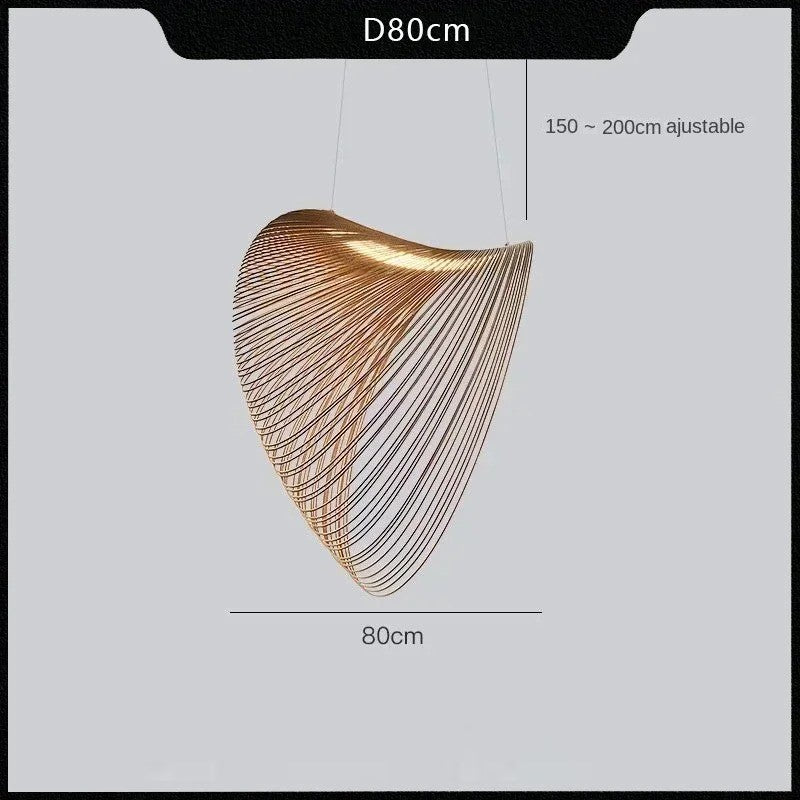 Suspension voile sculpturale en bois 80 cm / Blanc chaud