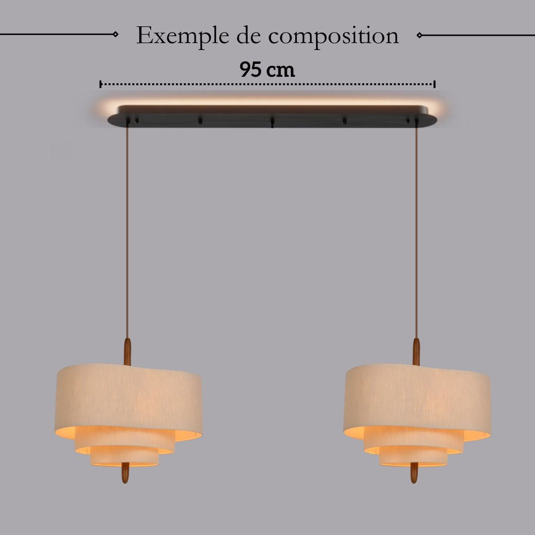 Suspension tissu spirale et bois | Élégance contemporaine