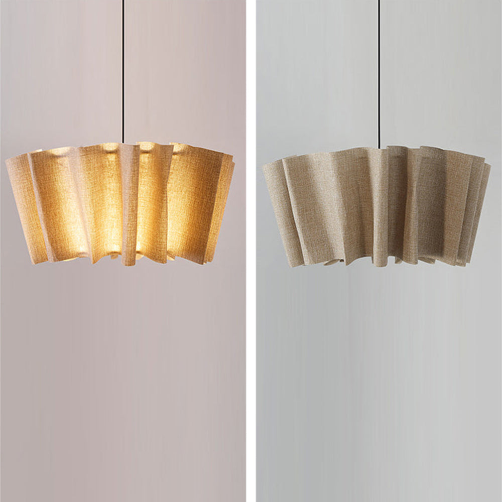 Suspension en tissu plissé bohème | Luminaire doux et poétique
