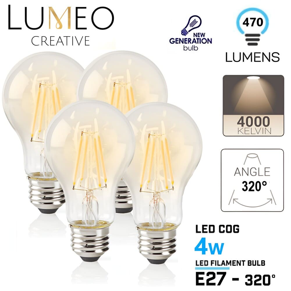 pack 4 ampoule e27 blanc neutre 4000K LED