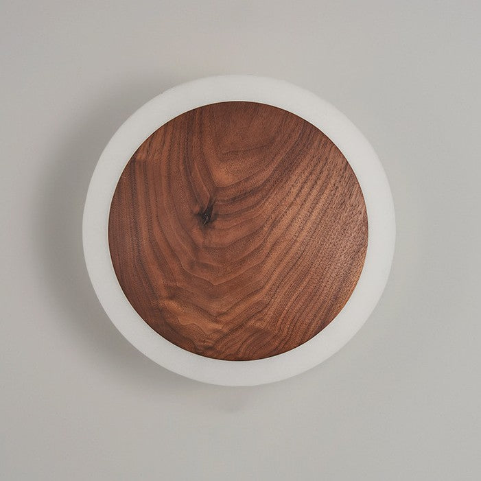 Applique murale bois cercle lumineux | Design chic et naturel
