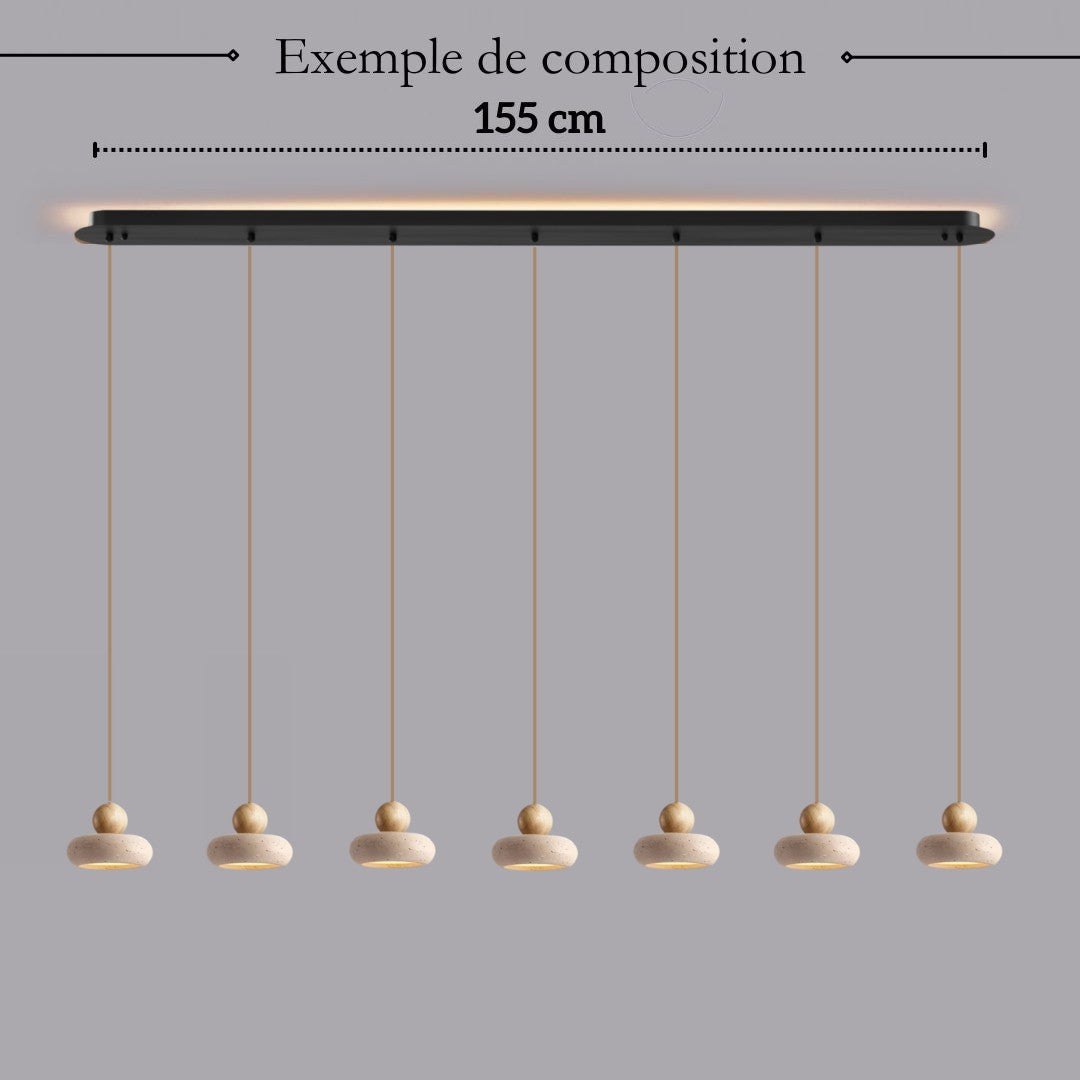 Suspension STONE en pierre naturelle et bois | Style scandinave
