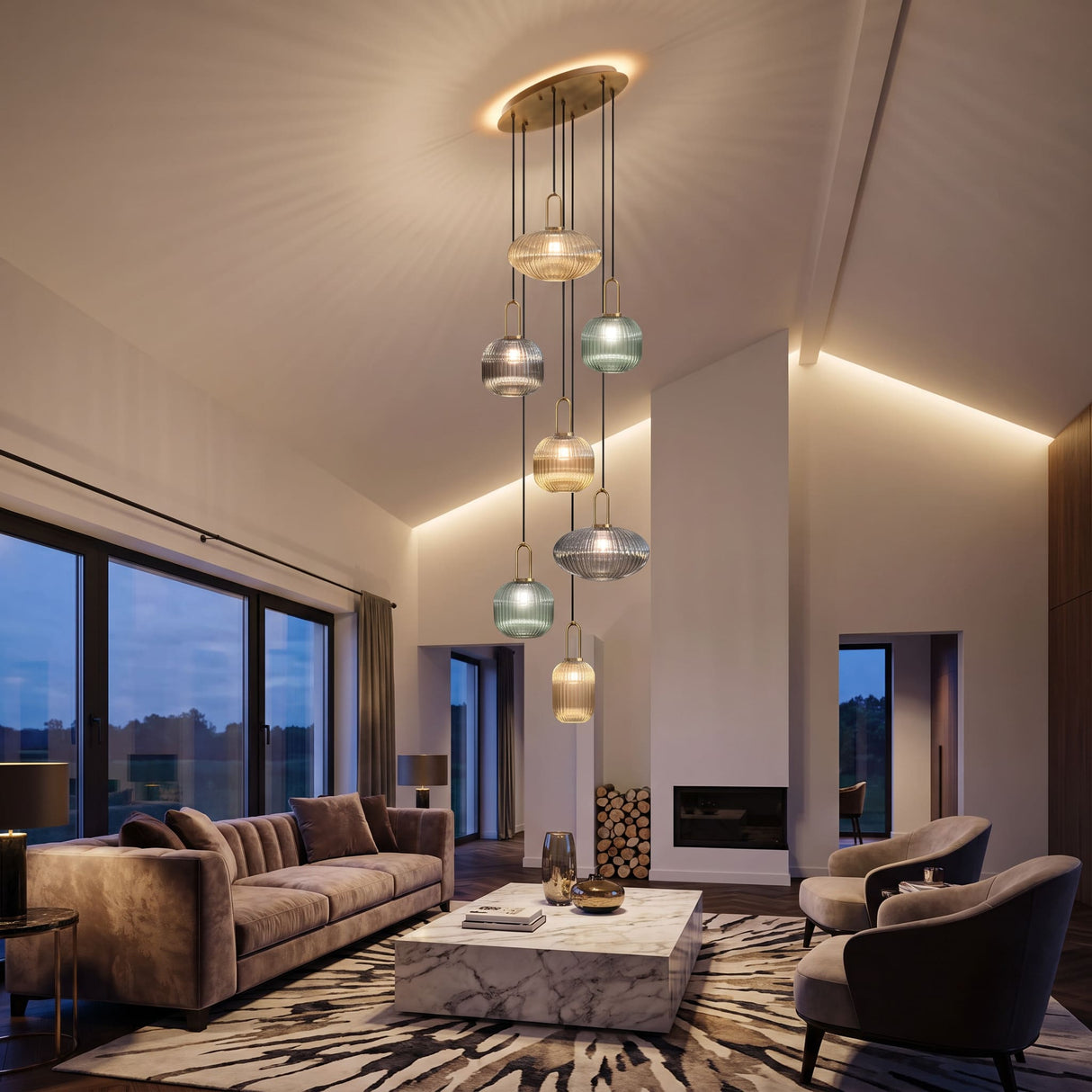Suspension en verre CRISTALI | Luminaire XXL