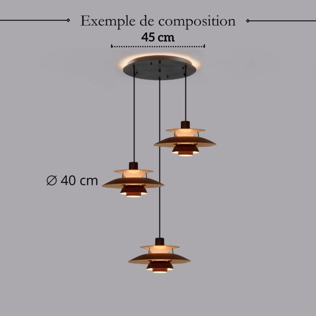 Suspension design soucoupes multicolores | Pop & Rétro chic