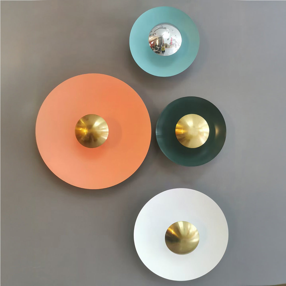 Applique murale circulaire éclipse| Luminaire mural multicolore au style artistique et sculptural