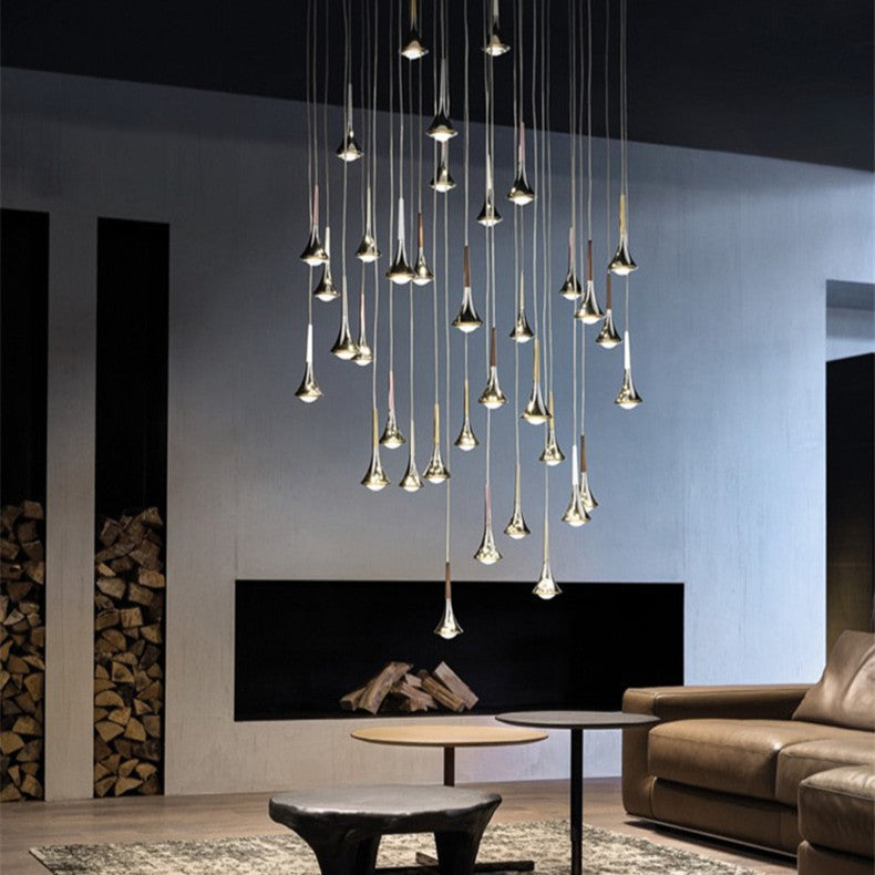 Suspension goutte noire et or | Luminaire suspendu pour éclairage ciblé et élégant