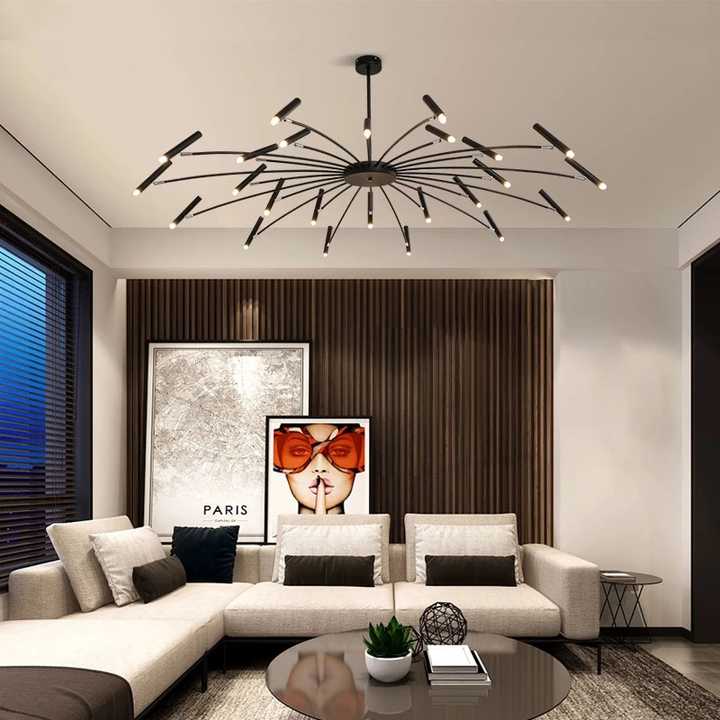Lustre circulaire architectural en tubes à LED | Luminaire au design moderne