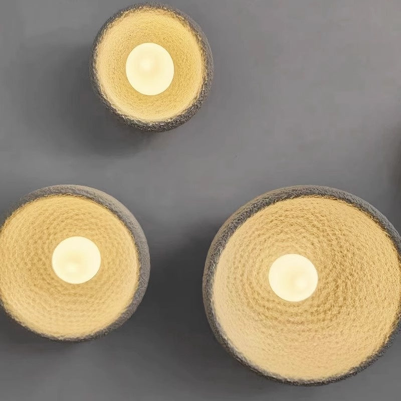 Applique murale disque texturée | Luminaire artistique en relief