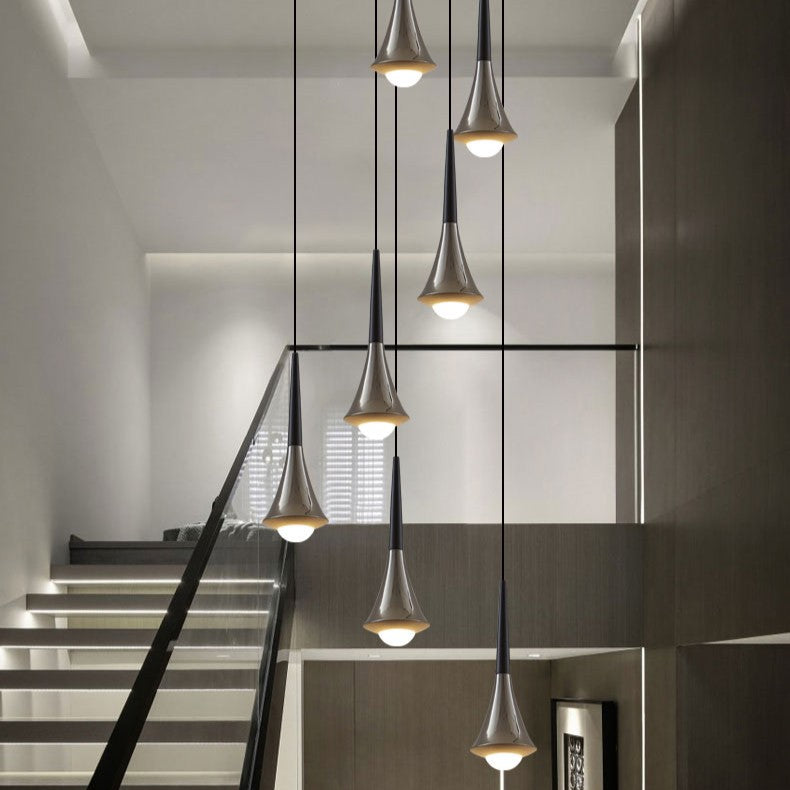 Suspension goutte noire et or | Luminaire suspendu pour éclairage ciblé et élégant