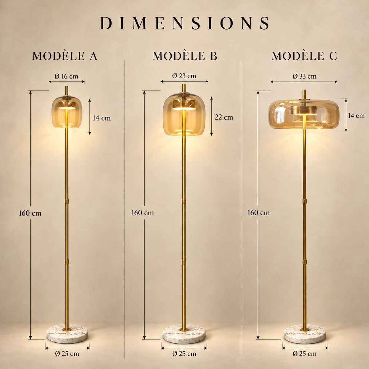 Lampadaire moderne en verre NOVA | 1 luminaire à personnaliser