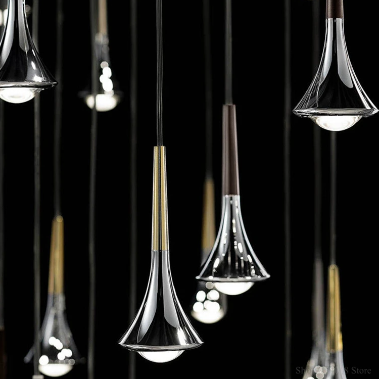Suspension goutte noire et or | Luminaire suspendu pour éclairage ciblé et élégant