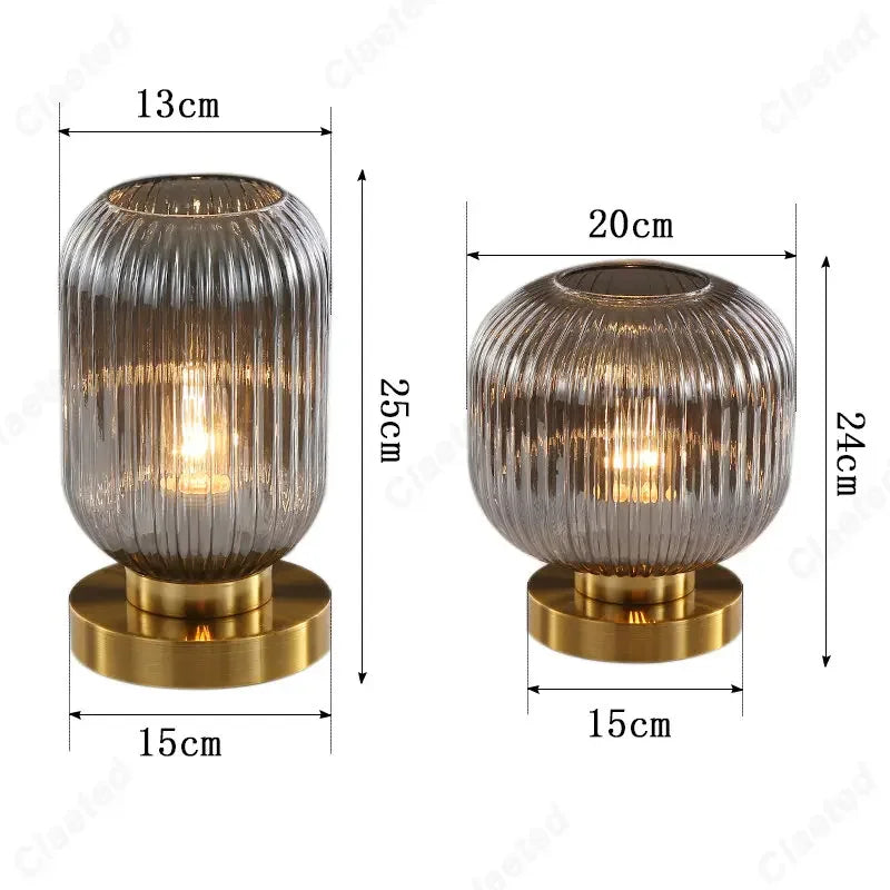 Lampe de table en verre vintage CRISTALI | A personnaliser