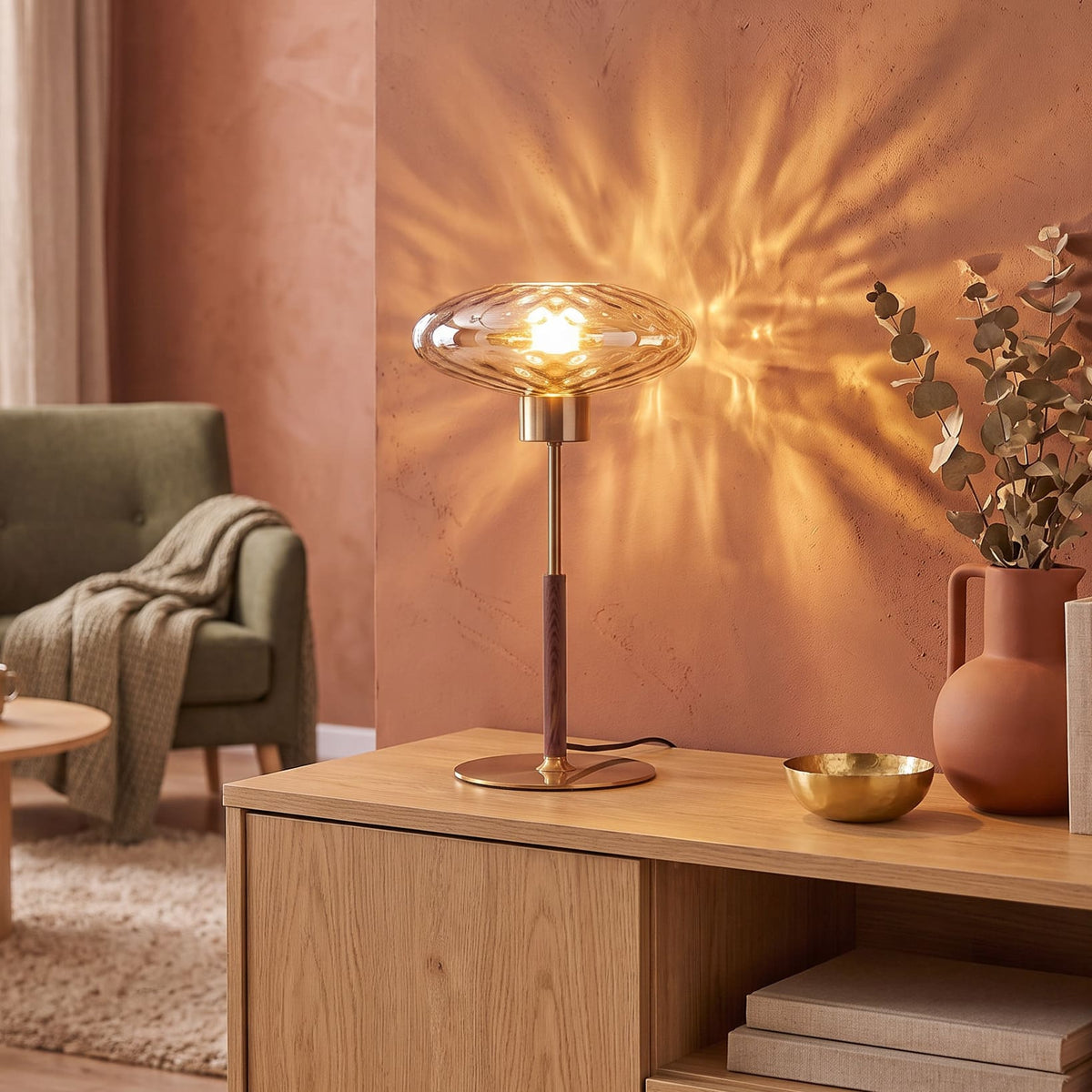 Lampe de table en laiton doré et verre - Collection CRISTALI SIGNATURE