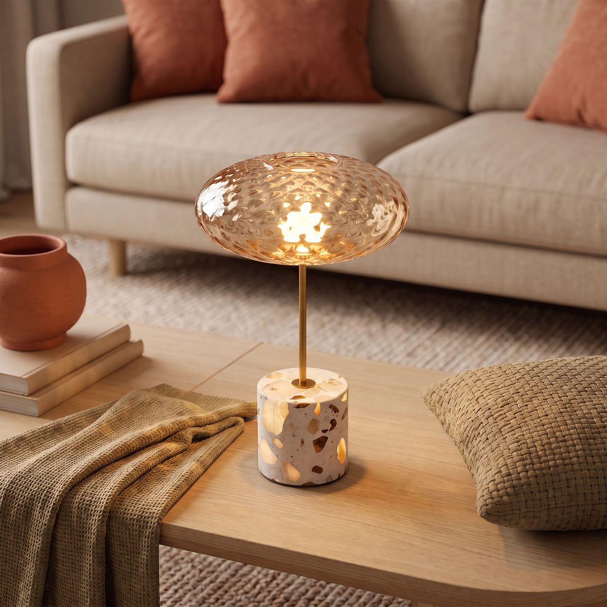 lampe de table sans fil en verre