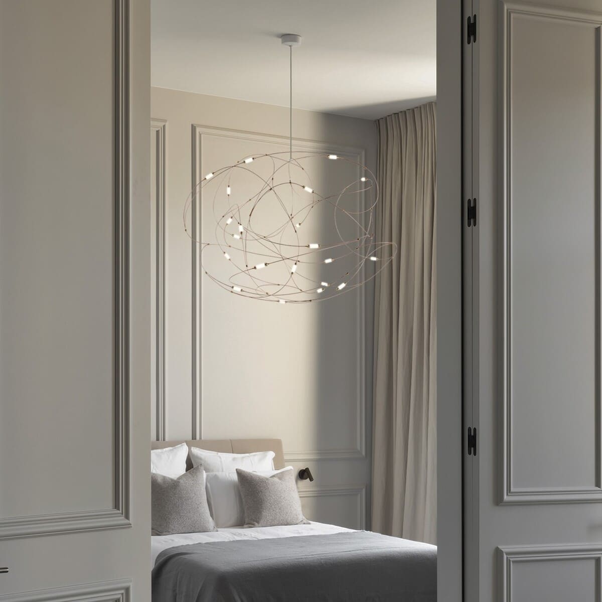 Lustre aérien filaire à LED | Chic & contemporain