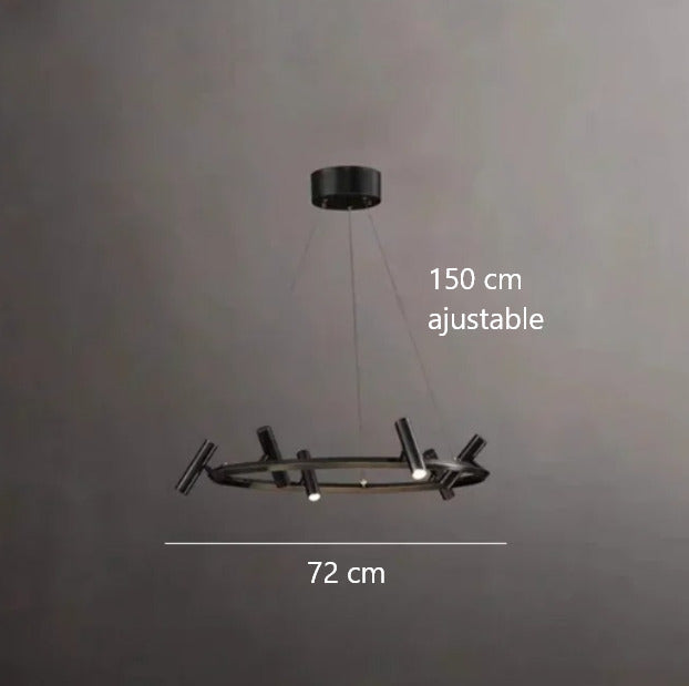 Lustre suspendu à spots orientables | Structure graphique et éclairage directionnel 6 Rond / Blanc chaud