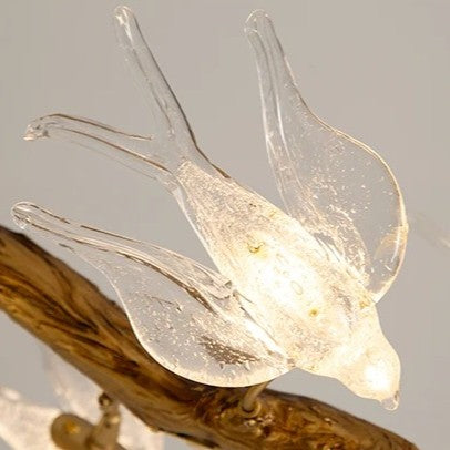 Lustre suspendu oiseaux en résine sculptée | Chic & sculptural