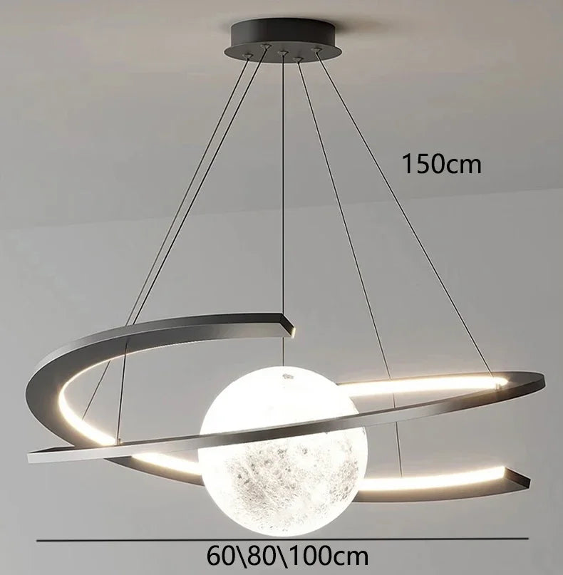 Lustre suspendu planétaire | Design futuriste & ambiance céleste