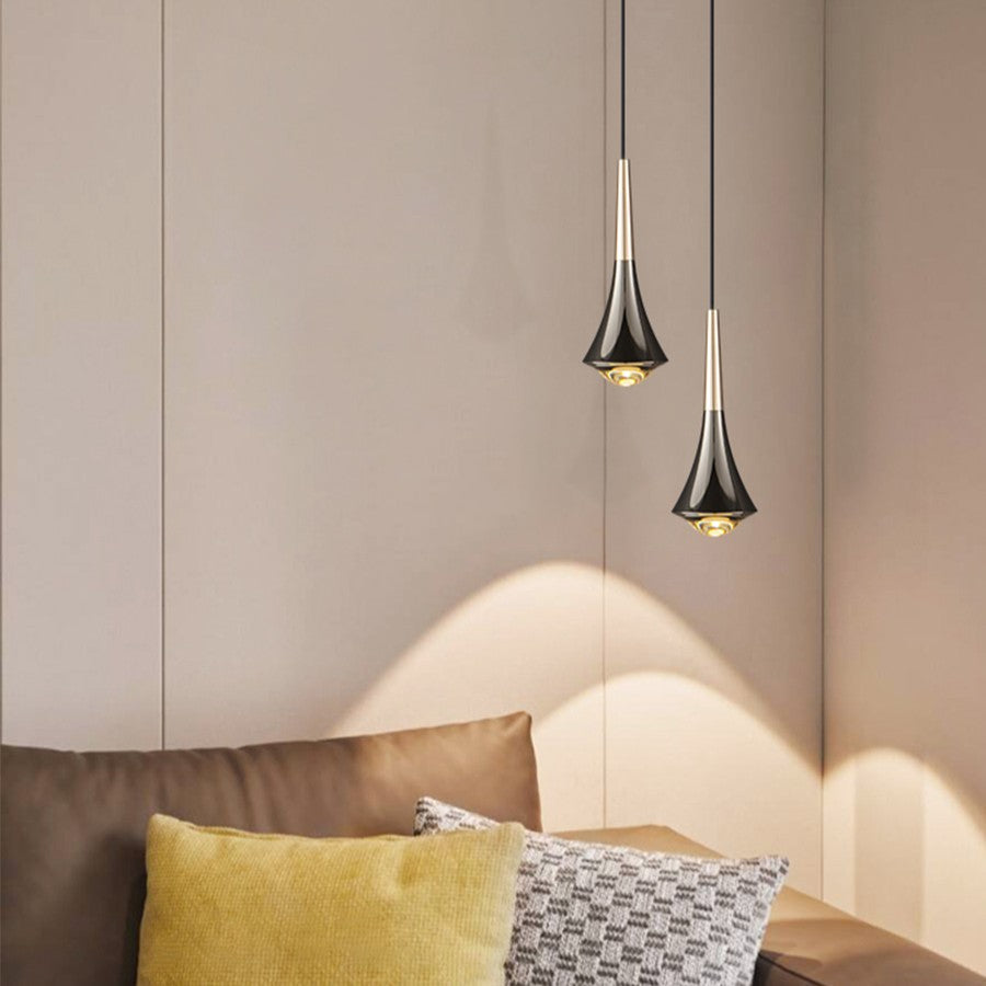 Suspension goutte noire et or | Luminaire suspendu pour éclairage ciblé et élégant