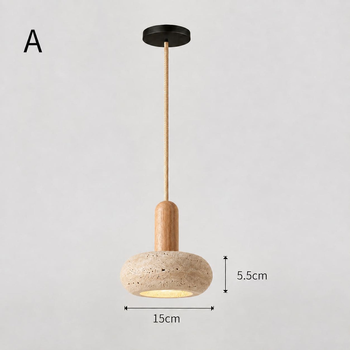 Suspension STONE en pierre naturelle et bois | Style scandinave