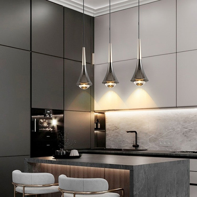 Suspension goutte noire et or | Luminaire suspendu pour éclairage ciblé et élégant