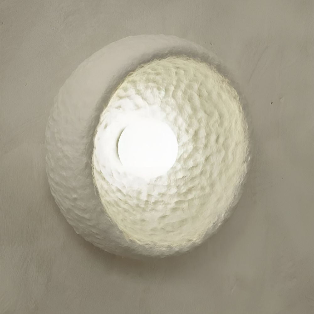 Applique murale disque texturée | Luminaire artistique en relief