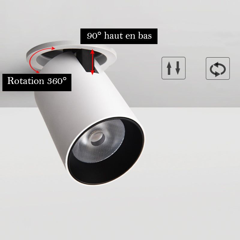 Spot encastré orientable design | Aluminium blanc ou noir