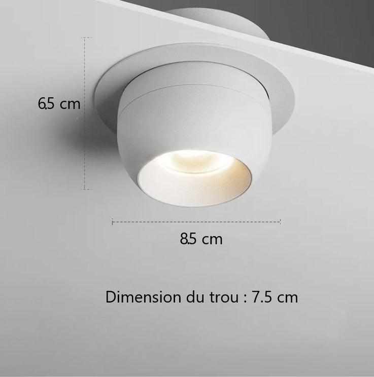Spot encastré orientable design boule| Finition noire ou blanche