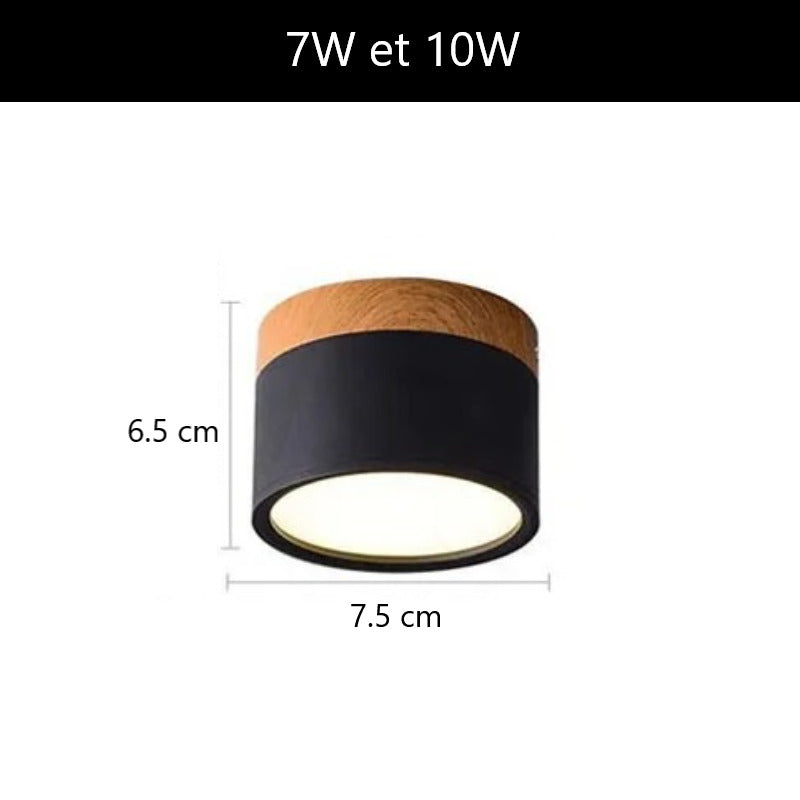 Spot LED décor bois | Éclairage design pour plafond moderne