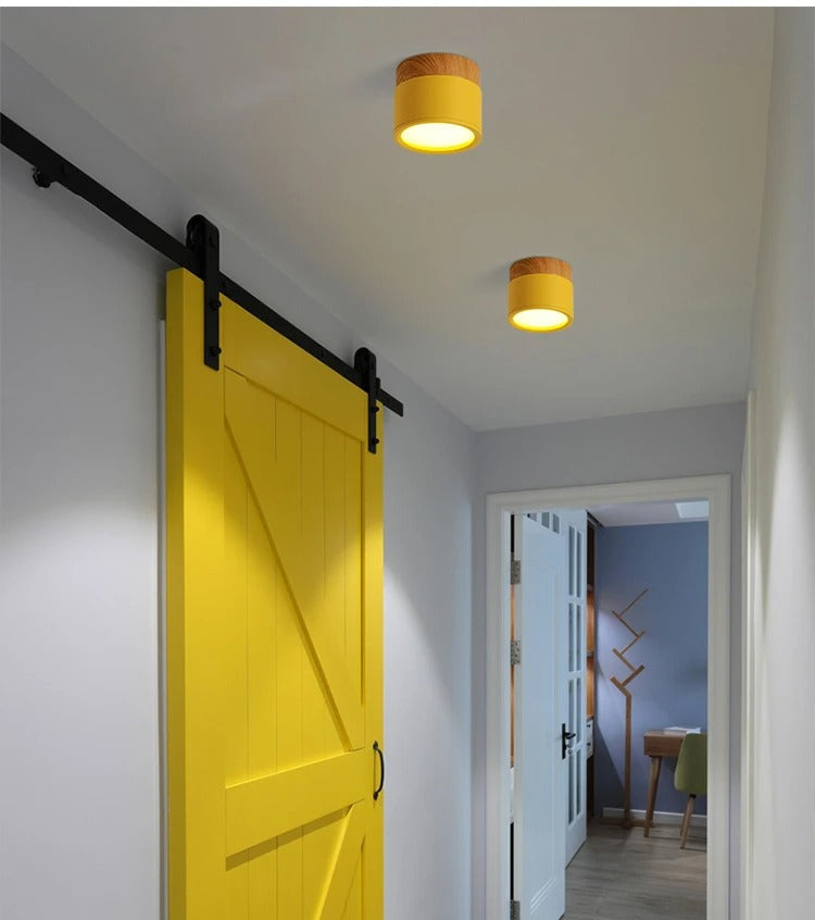 Spot LED décor bois | Éclairage design pour plafond moderne