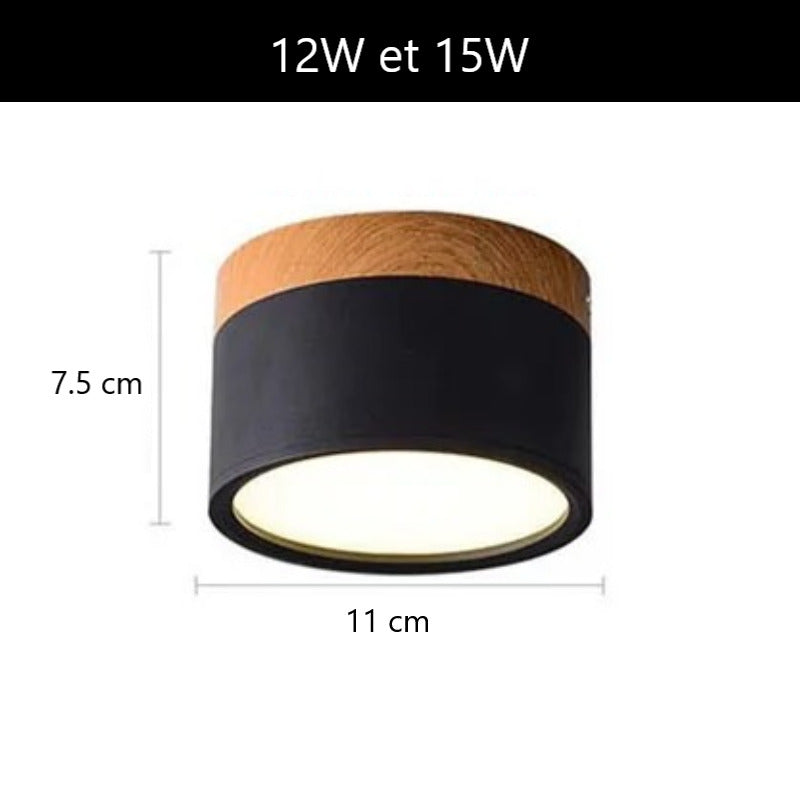 Spot LED décor bois | Éclairage design pour plafond moderne