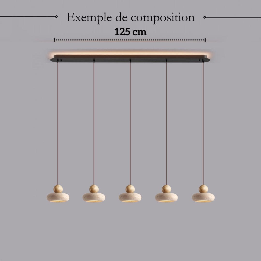 Suspension STONE en pierre naturelle et bois | Style scandinave