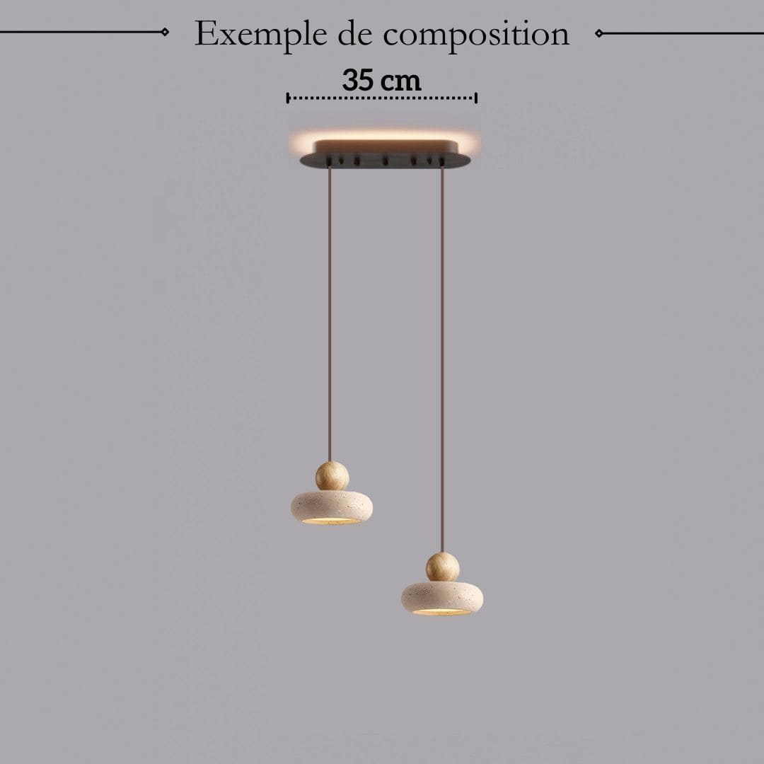 Suspension STONE en pierre naturelle et bois | Style scandinave