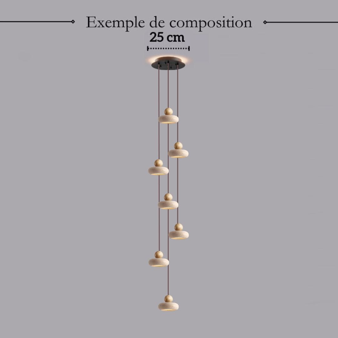 Suspension STONE en pierre naturelle et bois | Style scandinave
