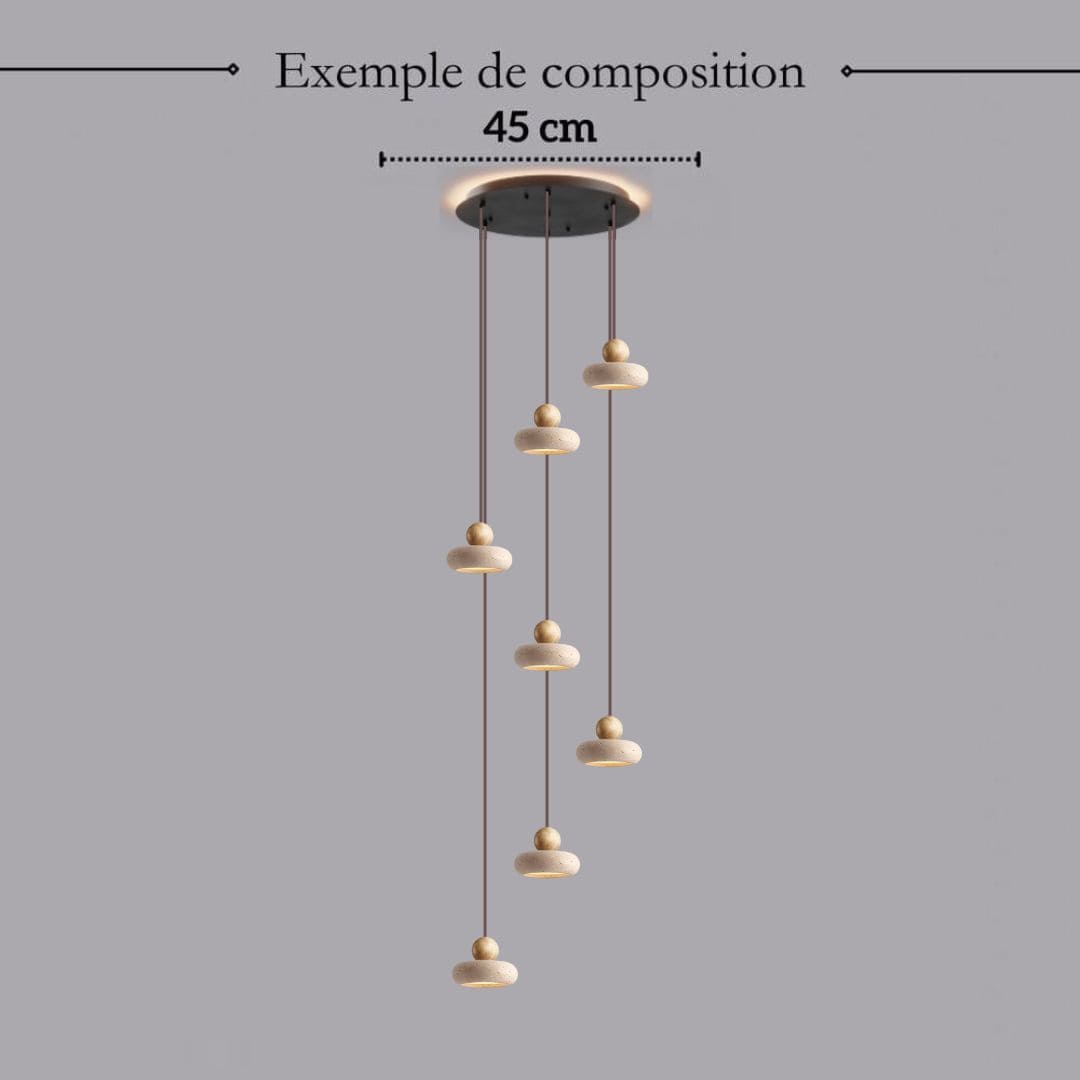 Suspension STONE en pierre naturelle et bois | Style scandinave