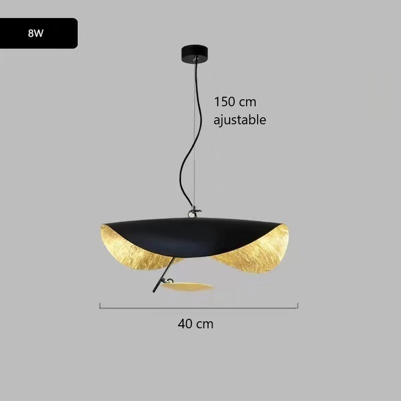 Suspension chic au design moderne | Noir & or ou blanche & or 40 cm Noir et Or / Blanc froid