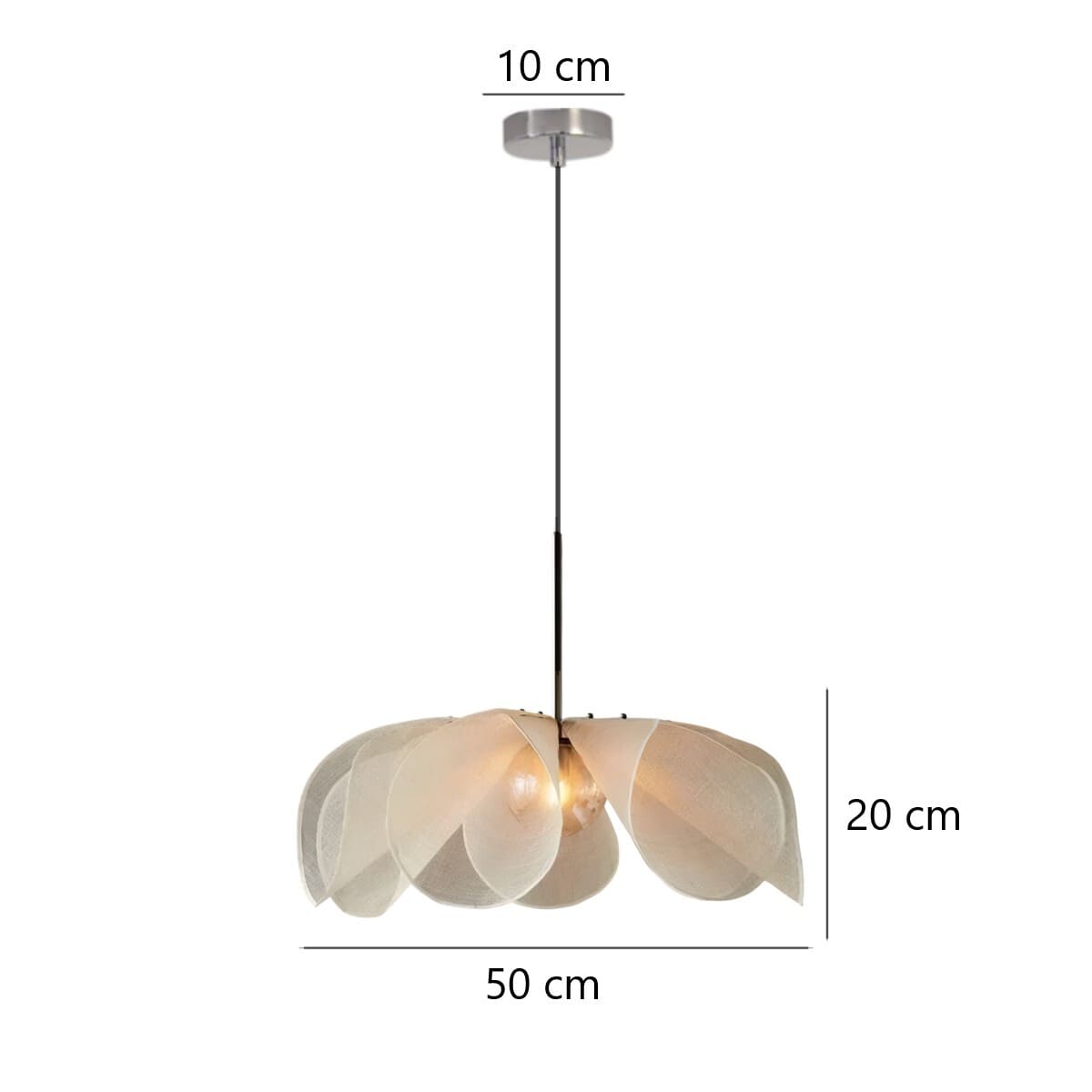 Suspension fleur en tissu au style Japandi